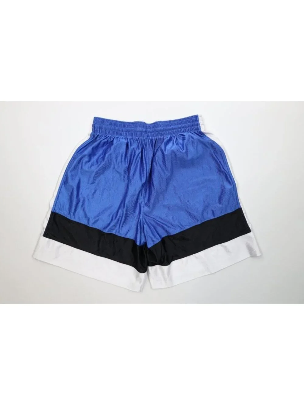 Vintage 90s Mens Large Color Block Silky Dazzle Gym Basketball Shorts Blue USA